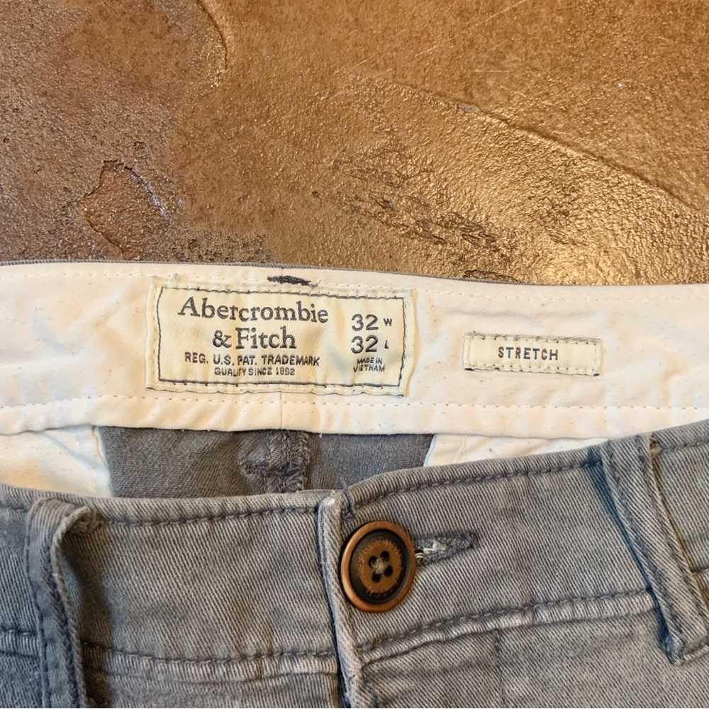 Abercrombie & Fitch Grey Slim Straight Casual Stretch Pants - 32x32, A&F